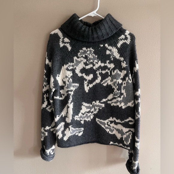 banjo and matilda Sweaters - Black & Cream Turtleneck Patterned Women’s Sweater
